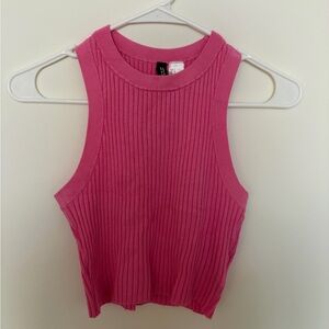 H&M Pink Ribbed Tank Top